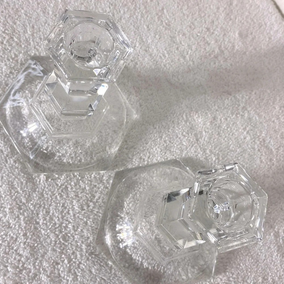 Vintage Clear Cut Glass Candle Holders x2 - Picture 9 of 9